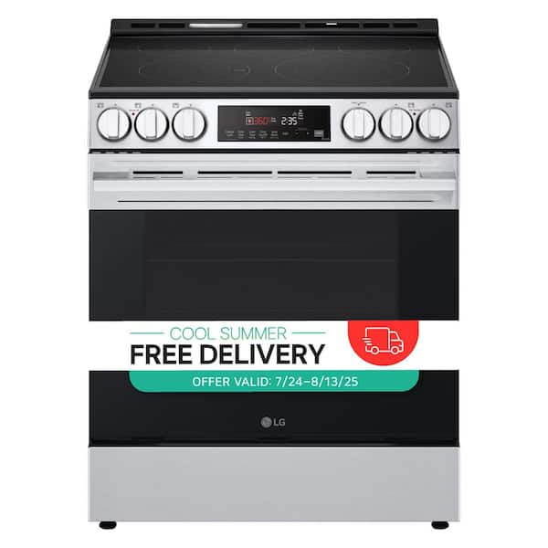 30 in. 6.3 cu. ft. Smart Electric Range with Fan Convection, Air Fry & EasyClean in PrintProof Stainless Steel