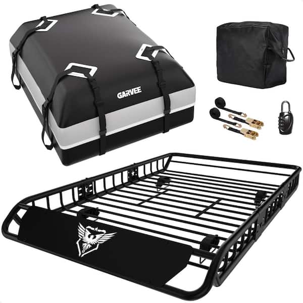 64 x 39 in All-purpose Roof Rack Basket Cargo Carrier with 21 cu ft Waterproof Luggage Bag