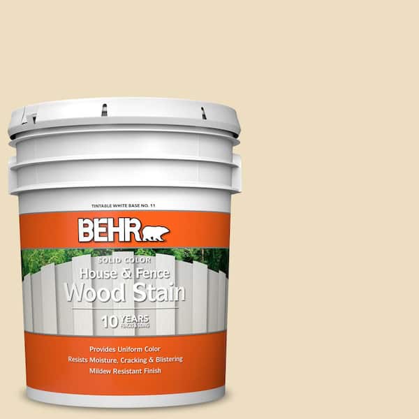 5 gal. #HDC-NT-17 New Cream Solid Color House and Fence Exterior Wood Stain
