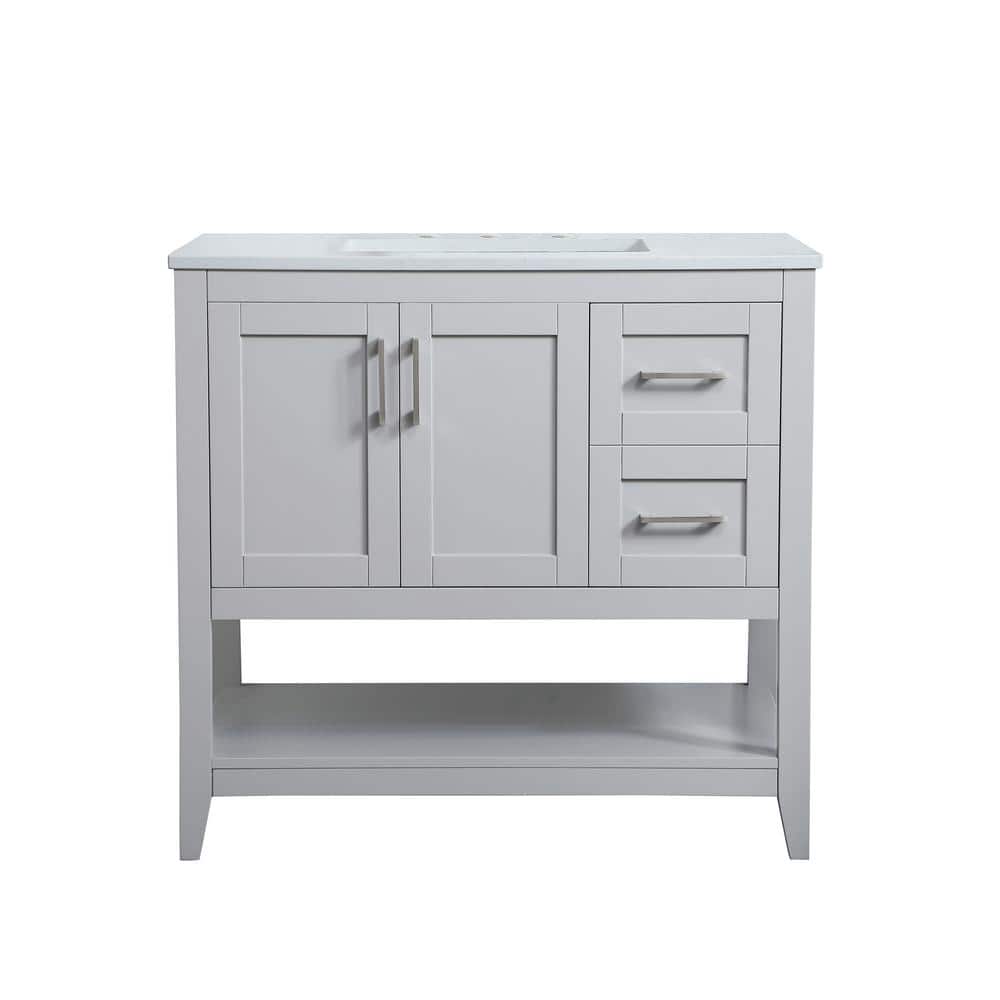 Timeless Home 36 in. W x 22 in. D x 34 in. H Single Bathroom Vanity in Grey