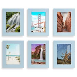 Textured 3.5 in. x 5 in. Blue Picture Frame (Set of 6)