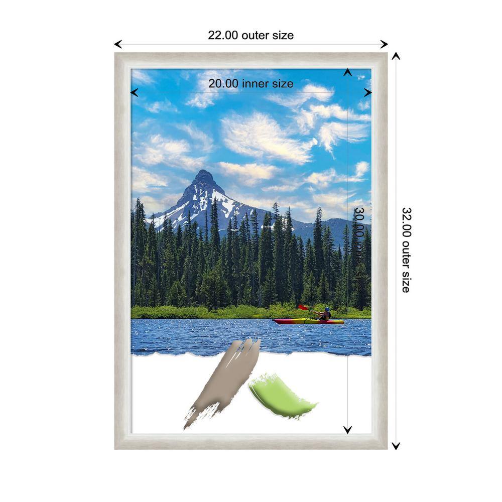 Two-Tone Silver Matte Wood Wall Picture Frame 22.25" x 32.25"