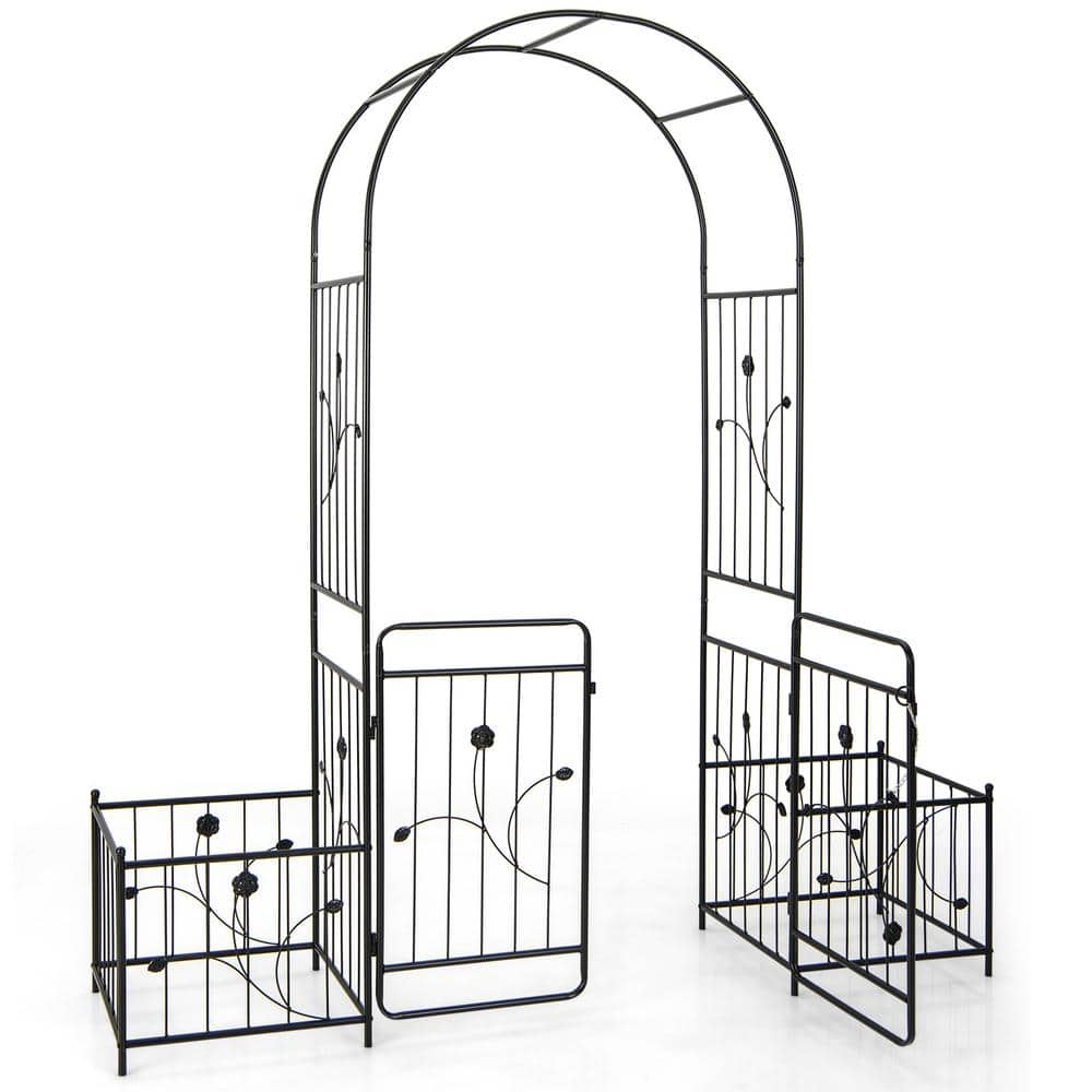 ANGELES HOME 87 in. x 80 in. Garden Arbor with Lockable Gate Side ...