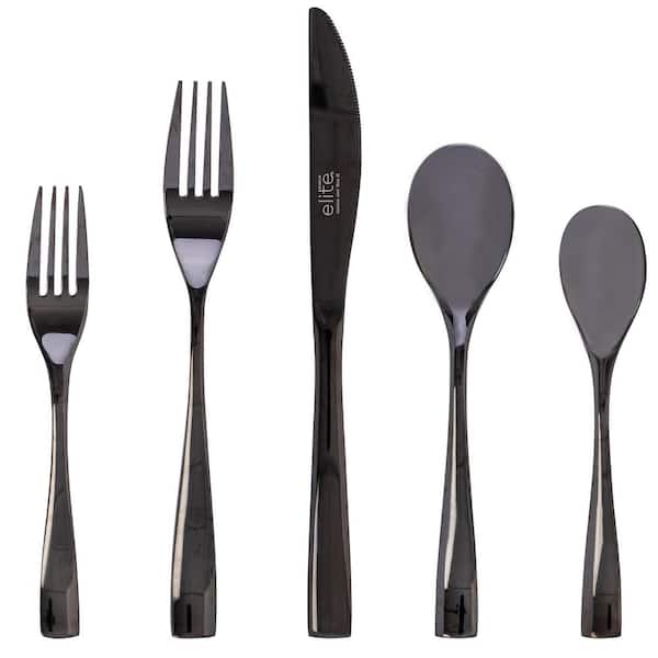 Gibson Home Holland Road 20-Piece Black Stainless Steel Flatware Set