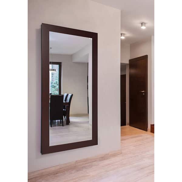 Unbranded Oversized Rectangle Dark Mahogany Modern Mirror (78 in. H x 39 in. W)