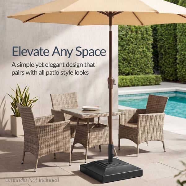 best base for patio umbrella Galvanized Steel Stack capacity cantilever base comes with a crossed base design and heavy Can your umbrella do this?,