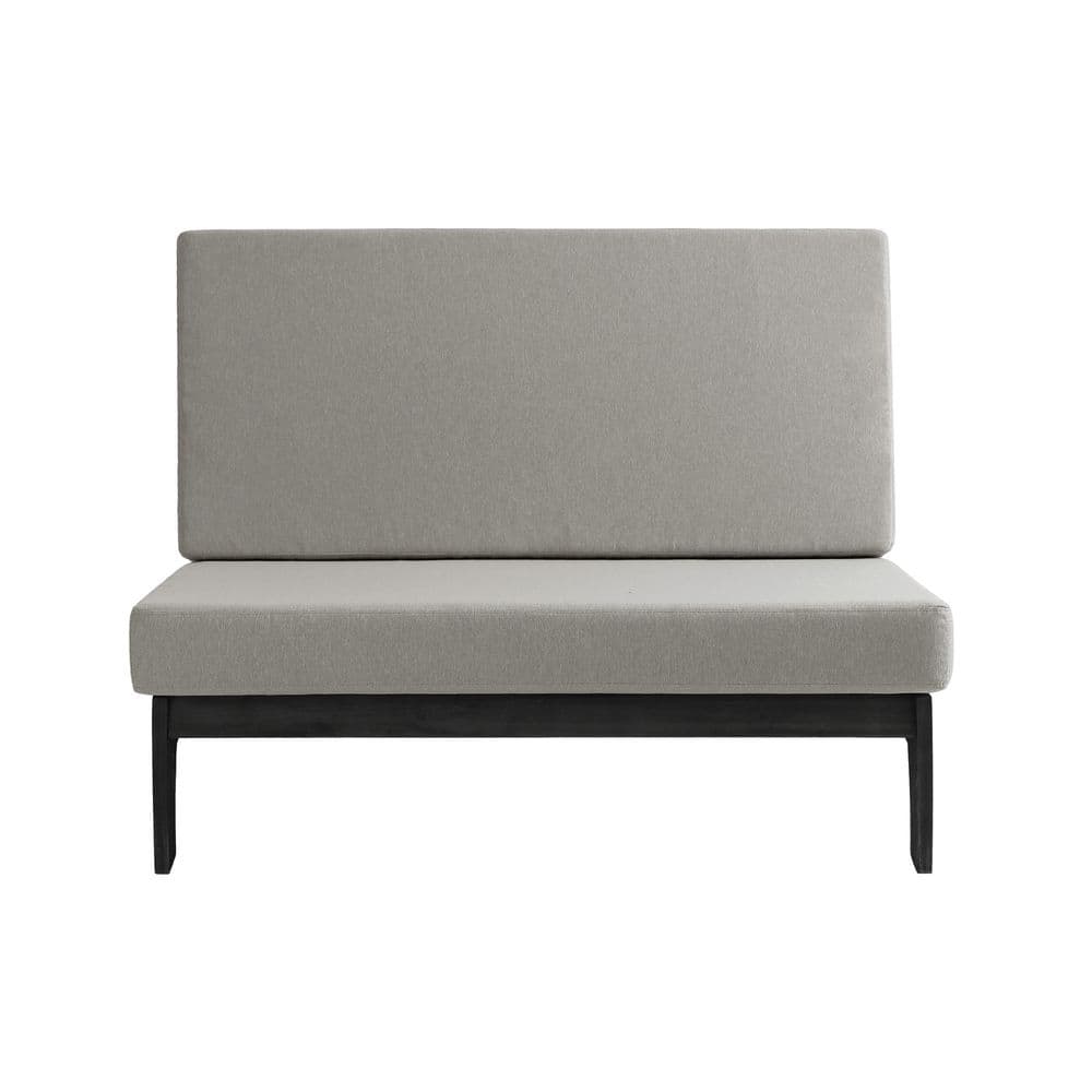 Black Solid Wood Frame Outdoor Loveseat Sofa with Removable Light Camel Cushions price history on PriceWatchPro
