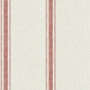 56.4 sq. ft. Linette Burnt Sienna Fabric Stripe Wallpaper