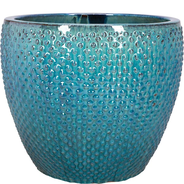 Unbranded 19 in. Fireworks Green Ceramic Mila TC Planter