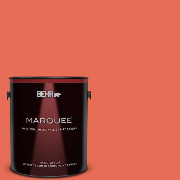 BEHR MARQUEE 1 gal. #190B-6 Wet Coral Flat Exterior Paint & Primer