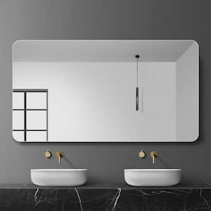 39.27 in. W x 29.5 in. H Rectangle Wall-Mounted Frameless Rounded Corner Clear Vanity Mirror