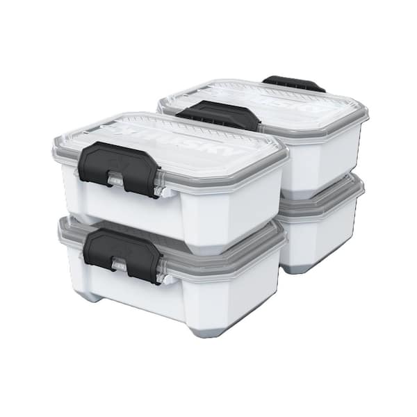 0.8 gal. Compact Pro Duty Waterproof White Tote (4-Pack)