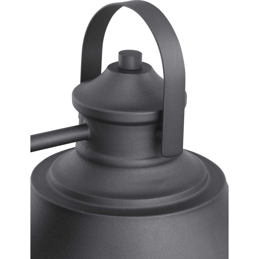 Weldon Black Outdoor Wall Lantern with Clear Seeded Glass Shade