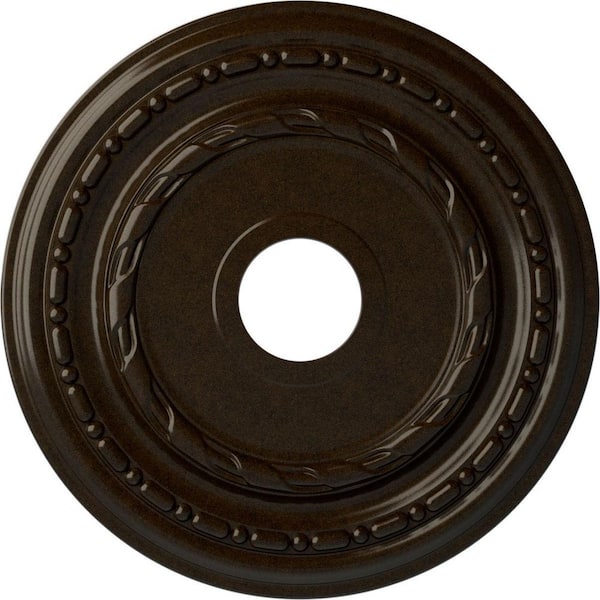 Ekena Millwork 1-1/4 in. x 17-7/8 in. x 17-7/8 in. Polyurethane Dublin Ceiling Medallion, Bronze