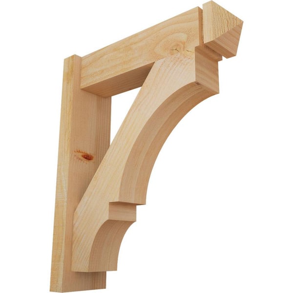 Ekena Millwork 6 in. x 26 in. x 22 in. Douglas Fir Balboa Arts and Crafts Rough Sawn Outlooker