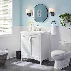 Tilton 30 in W x 21.5 in D x 34.2 in H Folding Bath Vanity Cabinet without Top in White Finish