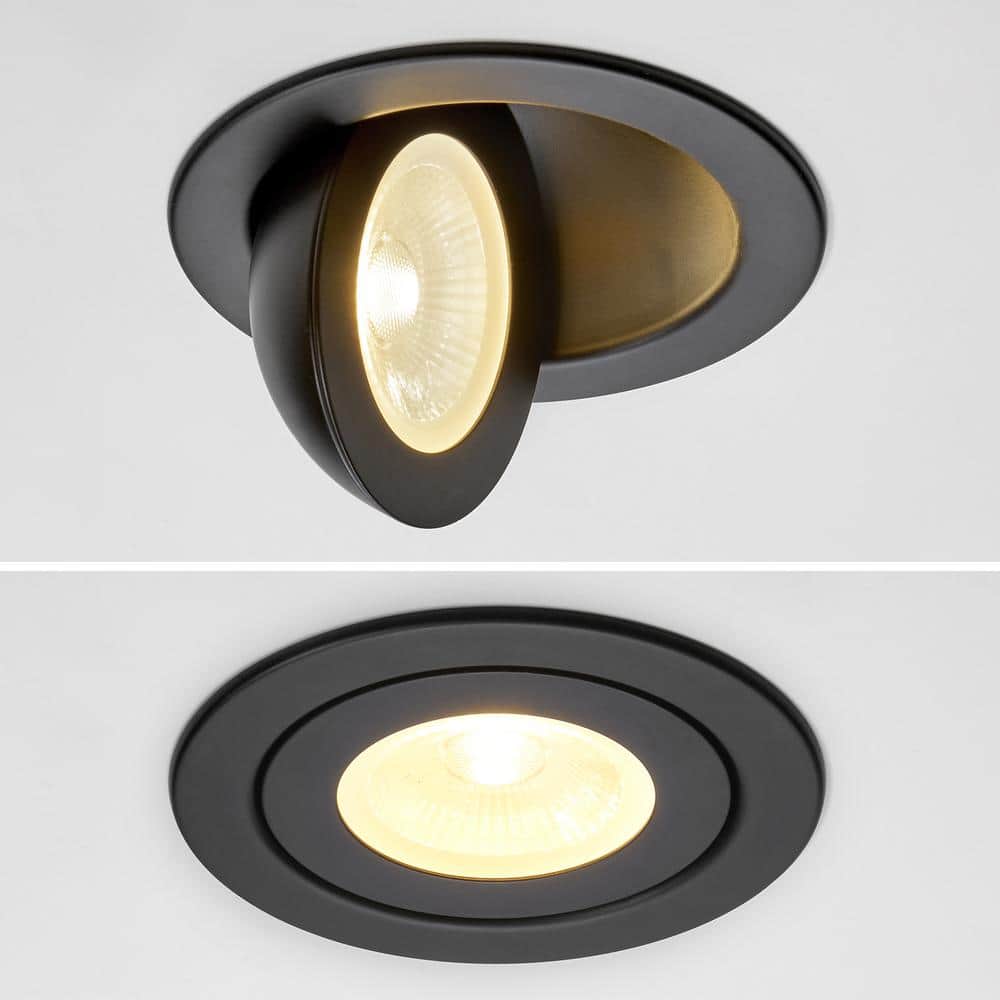 Black 4-Inch Aluminum Rotatable LED Recessed Downlight