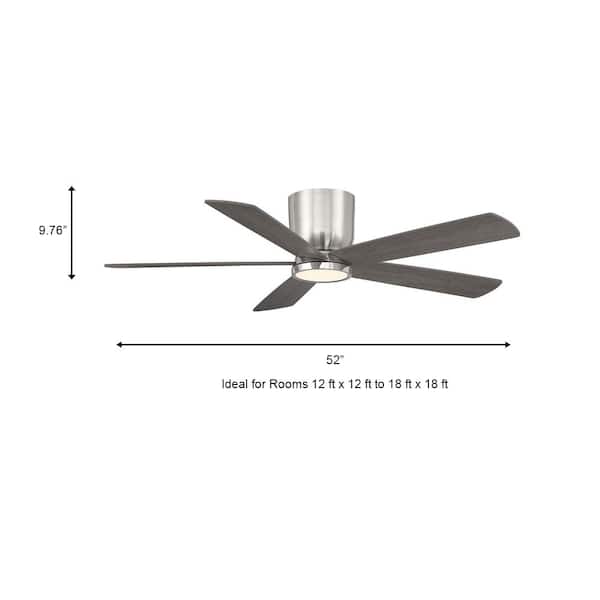 Home Decorators Collection Britton 52, Led Indoor Outdoor Brushed Nickel Ceiling Fan With Light And Remote Control