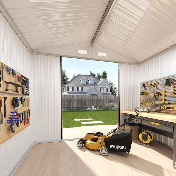 Sizzim 10 ft. W x 8 ft. D Outdoor Metal Shed with Vents and