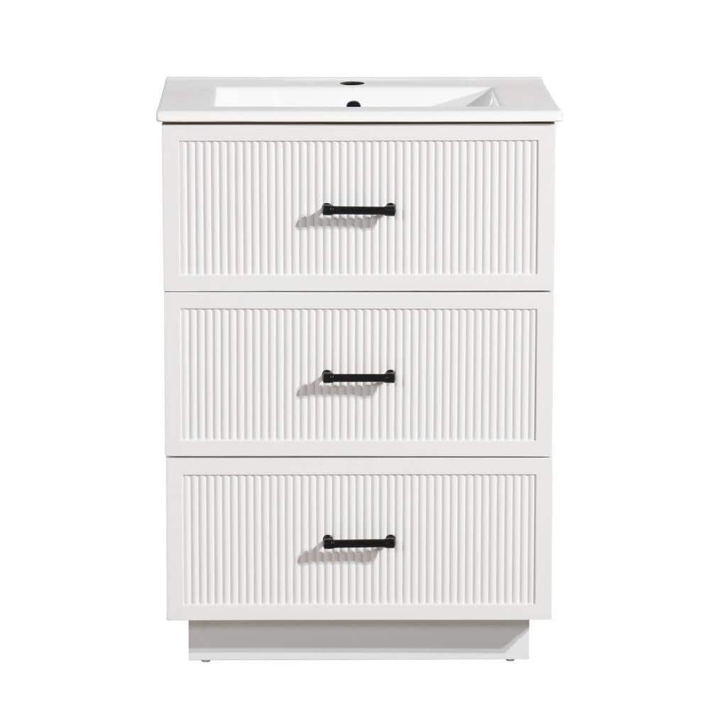 24 in. W x 18.25 in. D x 34.13 in. H Single Sink Freestanding Bath Vanity i