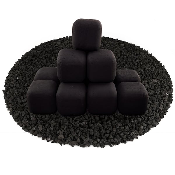 Fire Pit Essentials 4 in. Black Ceramic Fire Squares Other Fire Pit and Fireplace Outdoor Heating Accessory (14-Pack)