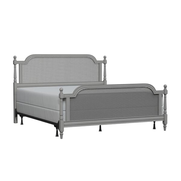 Hillsdale Furniture Melanie Gray King Headboard and Footboard Bed with Frame