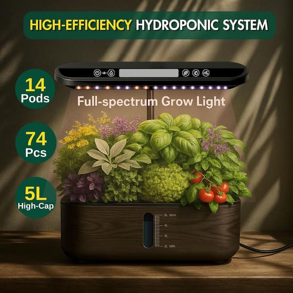 N/A 14-Pod Hydroponic Growing System w/LED Grow Light, LCD Display