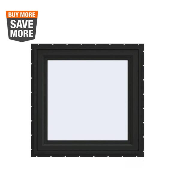 JELD-WEN 30 in. x 30 in. V-4500 Series Bronze FiniShield Vinyl Right ...