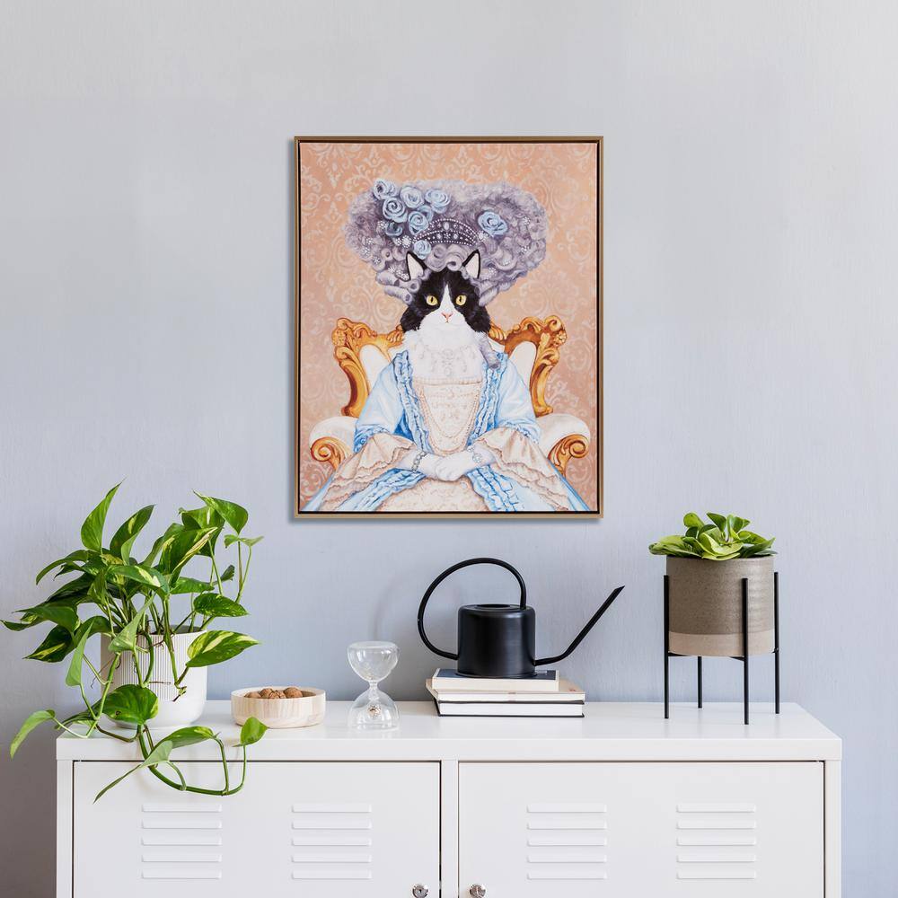 Queen Bridger Royal Cat Portrait in Gold Frame