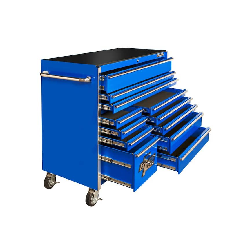 THD Series 55 in. 12-Drawer Roller Cabinet Tool Chest in Blue