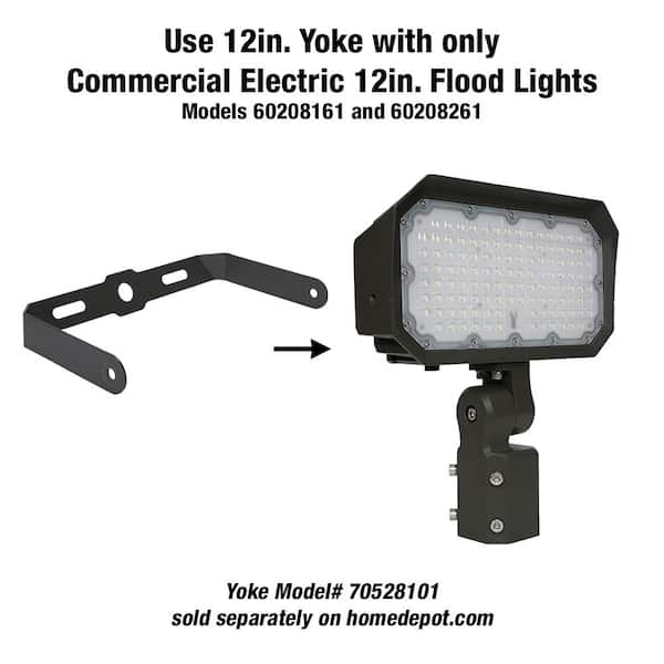 Commercial Electric 180-Watt Equivalent 12 in. 9100 Lumens Bronze Outdoor  Integrated LED Flood Light with Slip Fitter Mount (4-Pack) 60208161-4PK -  The Home Depot