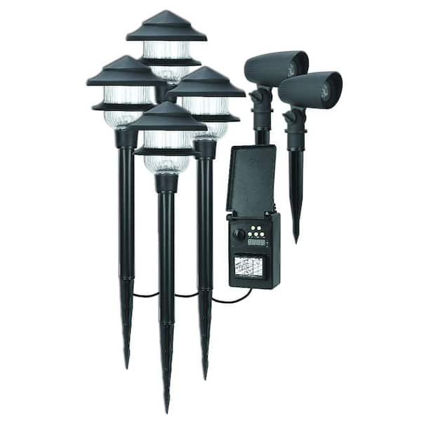 Duracell Low-Voltage LED Combo Pack with 4 Pathway Light and 2 Spot Light and 45-Watt Digital Transformer and 75 ft. Cable