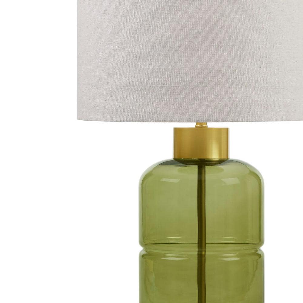 Lysandria Green Glass Table Lamp with Gold Accents