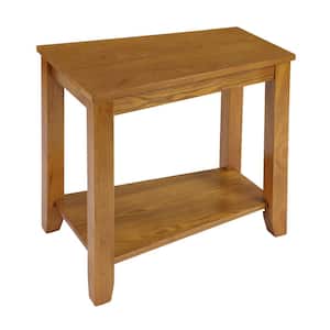 Miller 24 in. H Oak Finish Wedge Wood End Table