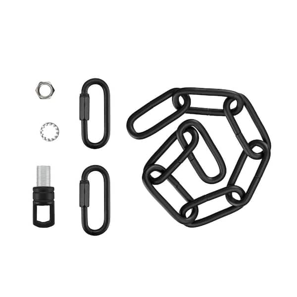 Steel 1 ft. Chain & Quick Link Connector/Hanging Max.120 lbs. Lighting Fixture/Swag Light/Plant,Matte Black,6G