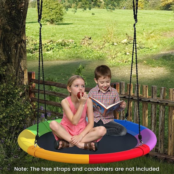 40 in. Multi-color Flying Saucer Tree Web Swing Play Set Swing for Kids