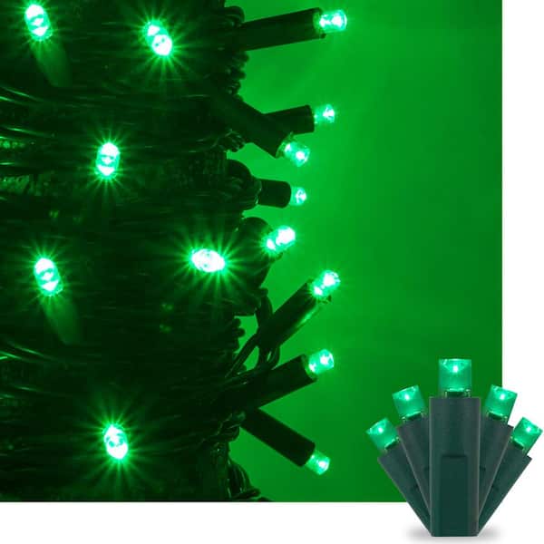 Kringle Traditions 17 ft. 50-Light Green 5 mm LED Mini Light Set