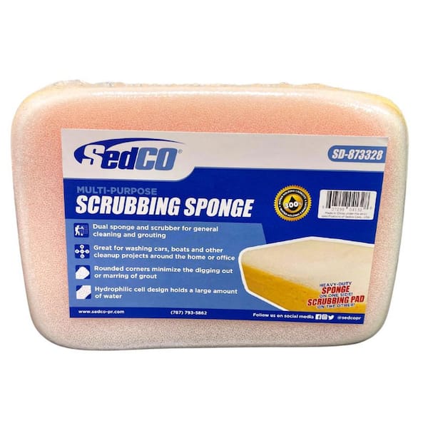 Sedco Large 5 in. W Spandex Multi-Purpose Hydrophilic Scrubbing Sponge for General Cleaning