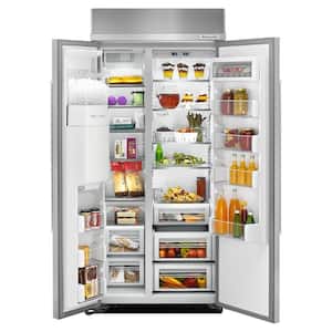 20.8 cu. ft. Built-In Side by Side Refrigerator in PrintShield Stainless Steel with Exterior Ice and Water