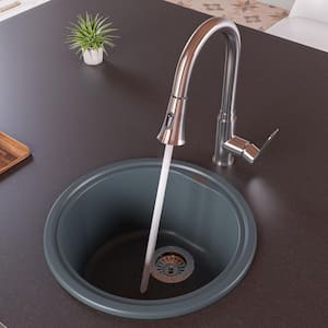 Drop-In Granite Composite 17 in. Single Bowl Kitchen Sink in Titanium
