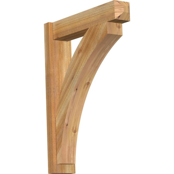 Ekena Millwork 6 in. x 34 in. x 26 in. Western Red Cedar Thorton Craftsman Rough Sawn Outlooker