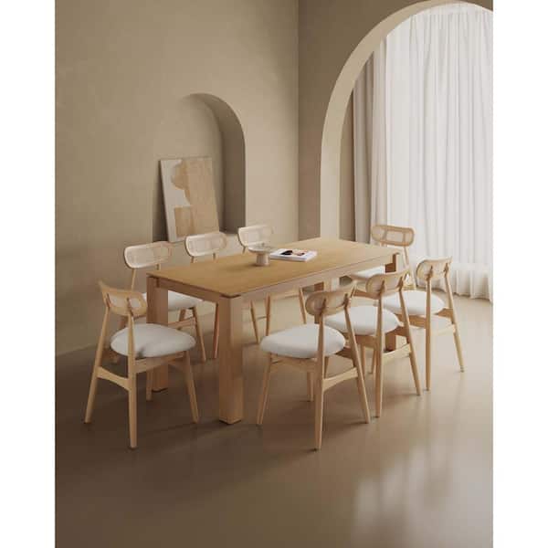 Rockaway and Colbert 9-Piece Rectangle Nature Solid Wood Top Dining Room Set Seats 8