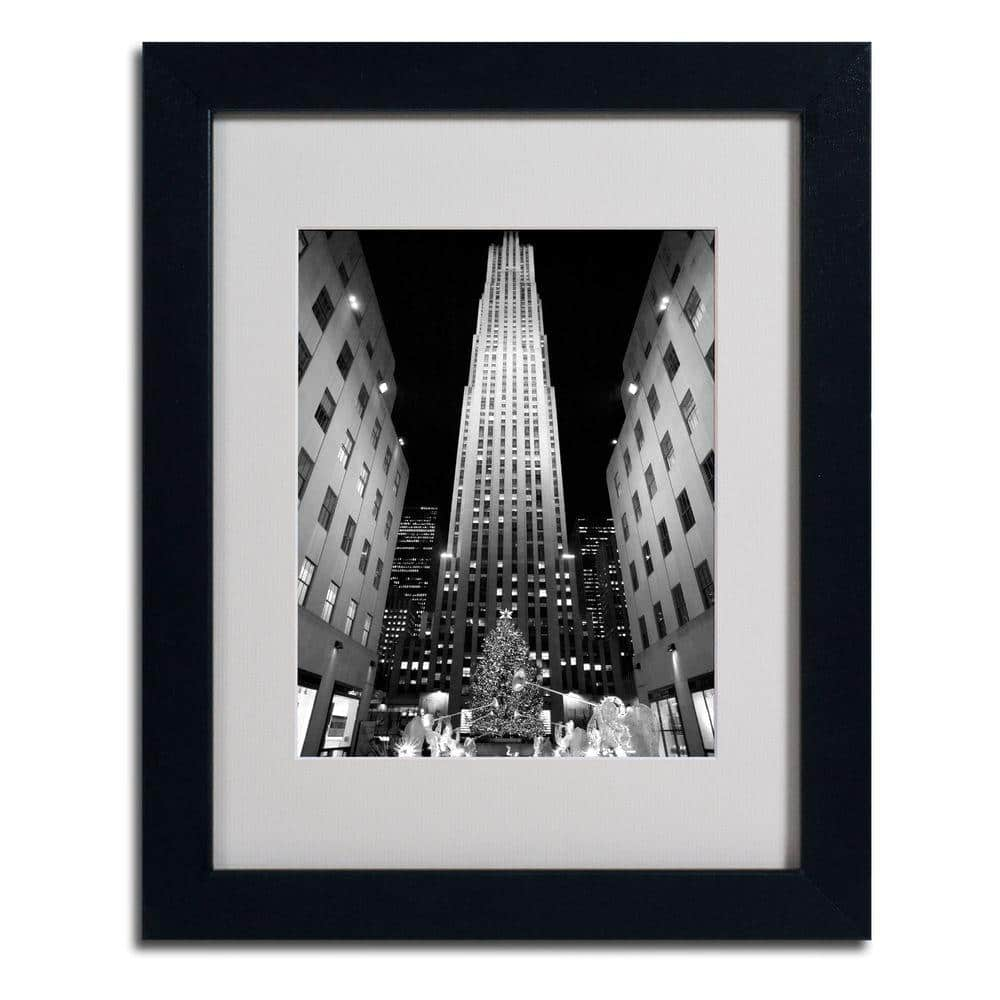 Trademark Fine Art 11 in. x 14 in. Rockefeller Night Matted Framed ...