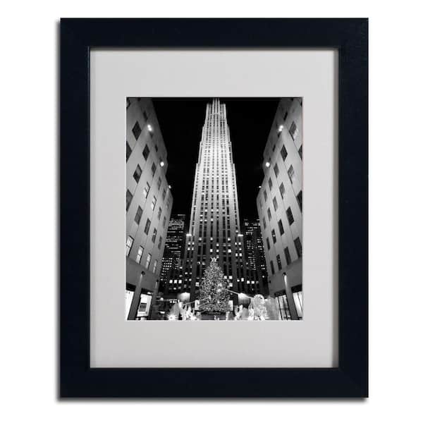 Trademark Fine Art 11 in. x 14 in. Rockefeller Night Matted Framed Photography Wall Art