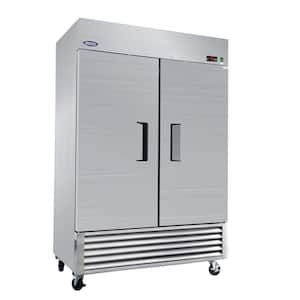 54.13 in. 49 cu. ft. Auto/Cycle Defrost Upright Freezer in Stainless Steel with Two Solid Door