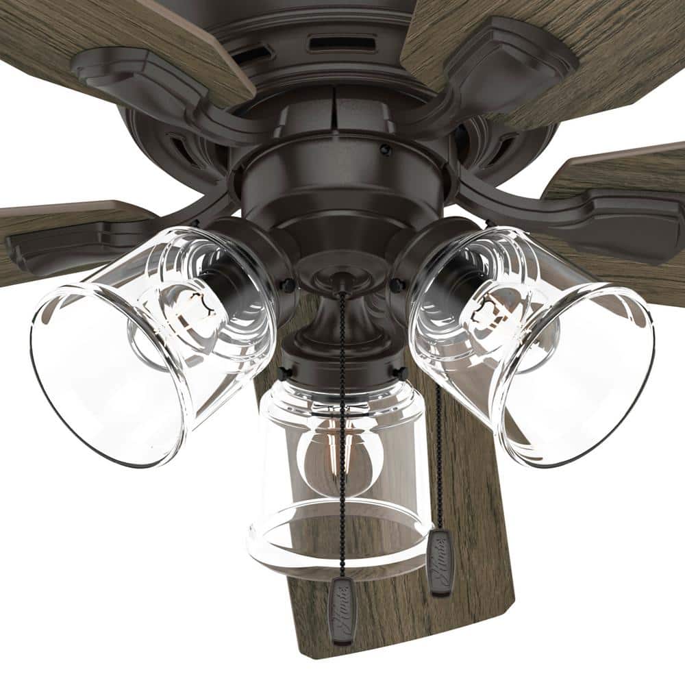 52" Noble Bronze Ceiling Fan with Reversible Blades and LED Light