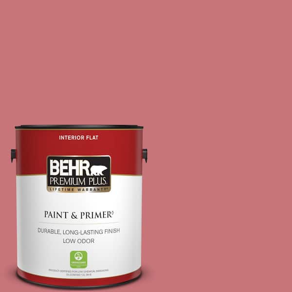 BEHR PREMIUM PLUS 1 gal. #140D-5 Rose Chintz Flat Low Odor Interior Paint & Primer