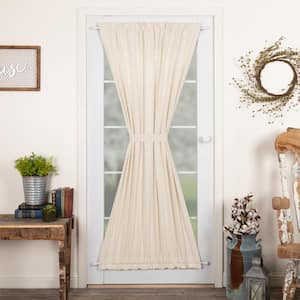 Simple Life Flax 40 in. W x 72 in. L Light Filtering Rod Pocket French Door Window Panel in Natural Cream