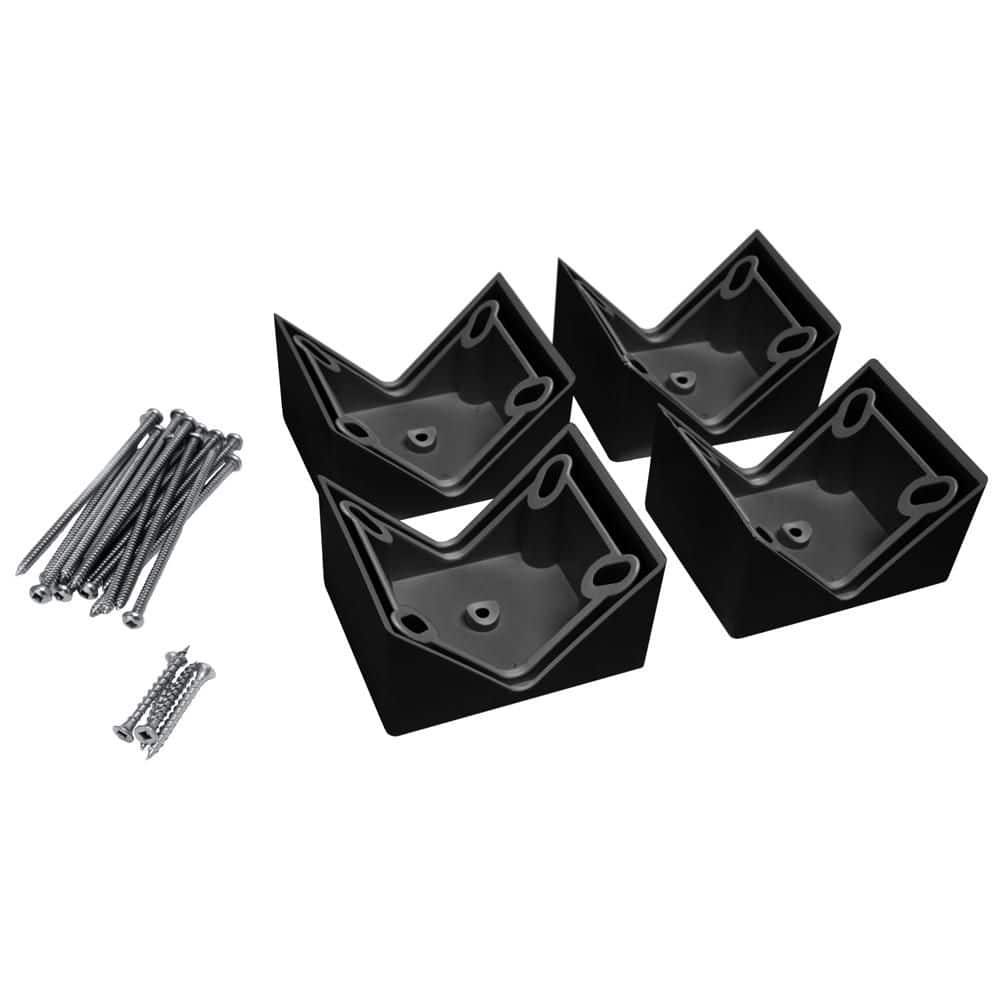 Black 45° Angle Adapter Brackets for Black Composite Railing with Square Aluminum Balusters (4-Pack) price history on PriceWatchPro