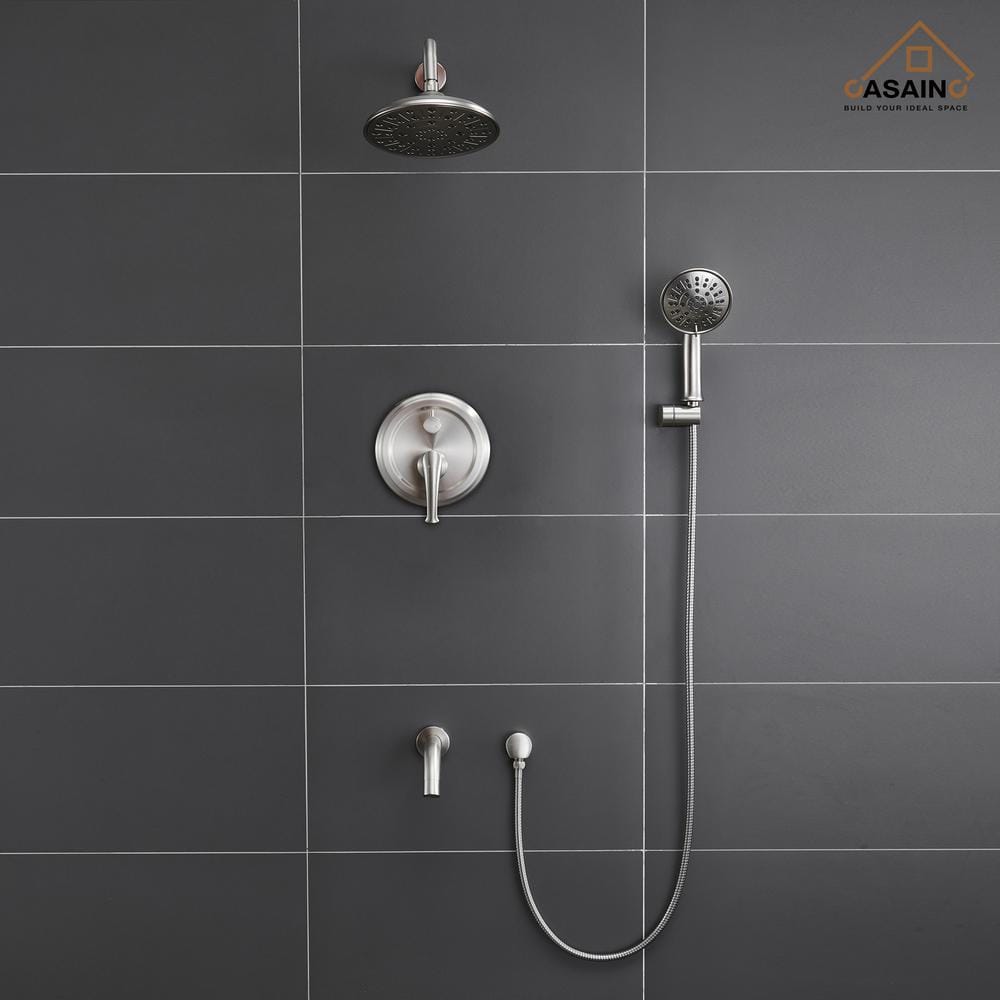 Brushed Nickel Multi-Head Wall Mounted Shower System